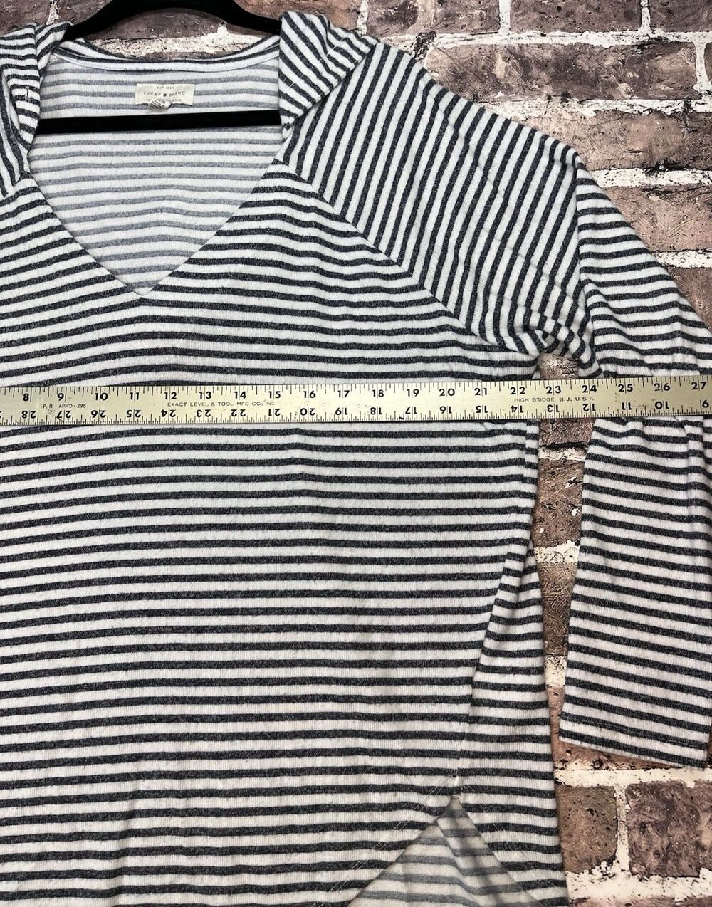 Lucky Brand Long Sleeve Striped Hoodie Pullover Women M Spring Summer Baja Beach - Picture 4 of 6
